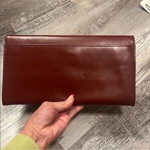 Cartier Burgundy Leather Clutch excellent condition